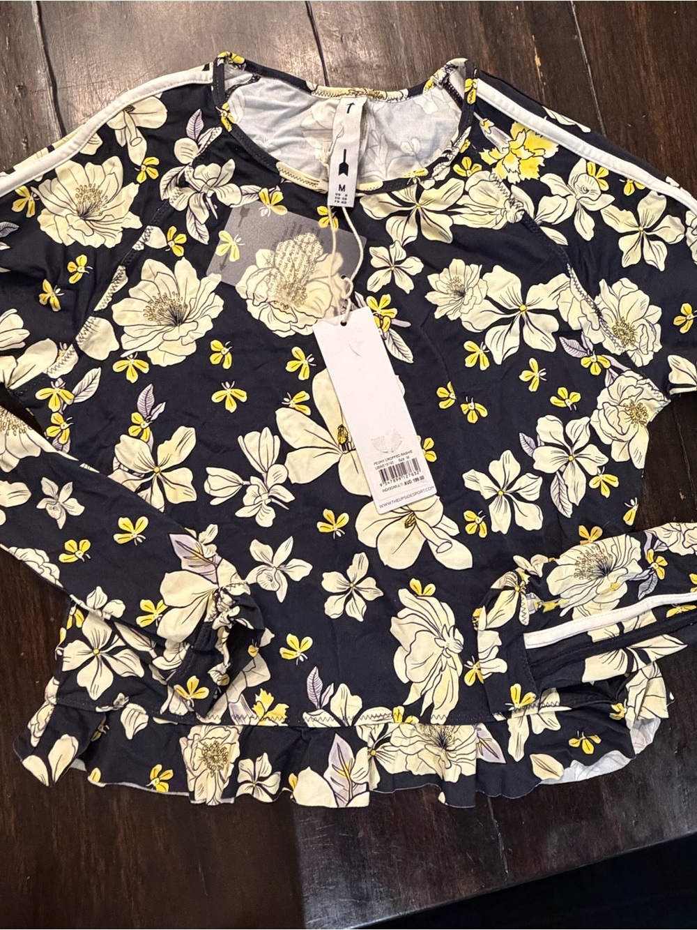 NWT ✨ The Upside "Peony" Cropped Rash Guard - Indigo womens size 8/M*